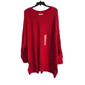 NWT Old Navy Plus Size Women's Red Sweater Tunic Length Size 4X